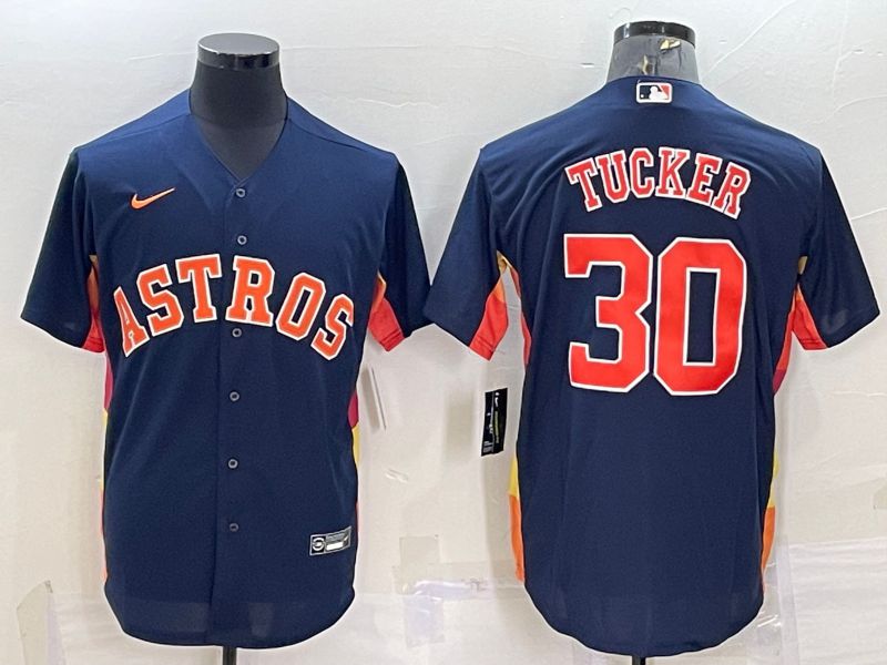 Men Houston Astros #30 Tucker Blue Game Nike 2022 MLB Jersey1